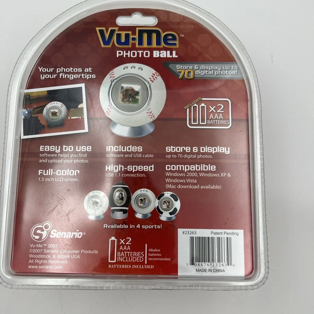 VU-ME‎ Photo Ball Digital Photo Frame Baseball Store Up to 70 Photos Brand NEW